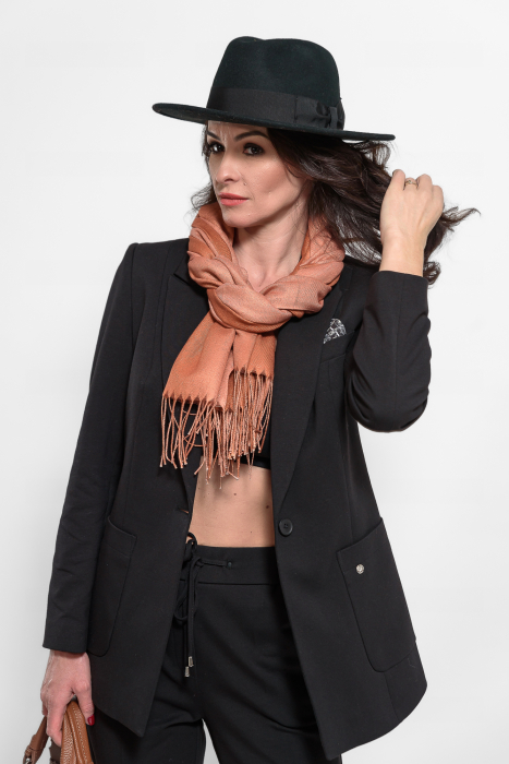 Sacou negru clasic din stofa de bumbac moale [2]