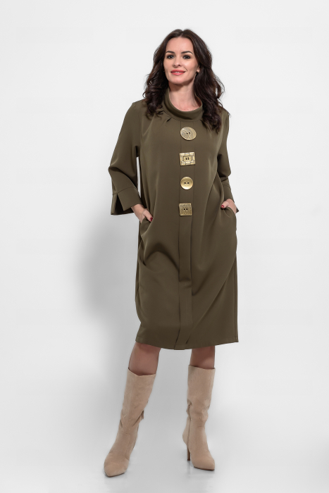 Rochie marime mare cu nasturi pretiosi aurii [1]