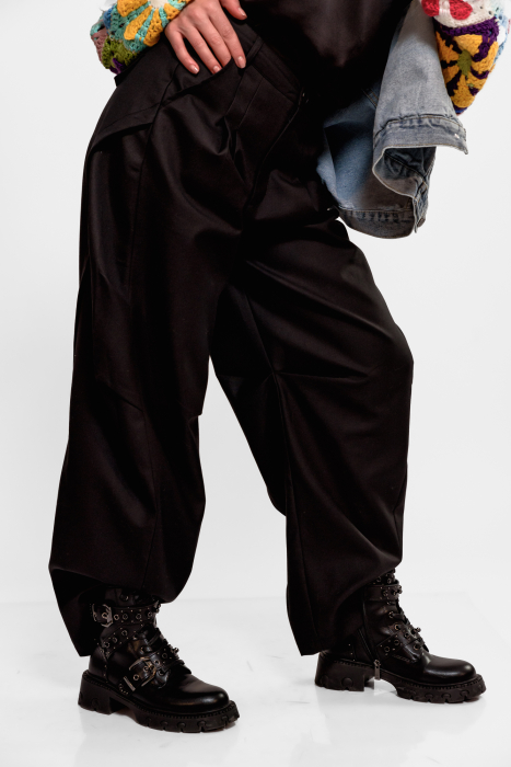 Pantalon balon, trendy, larg, pense in fat, buzunare laterale [5]