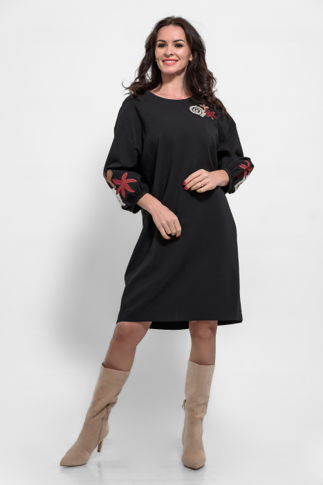 Rochie marime mare cu broderie stilizata [1]