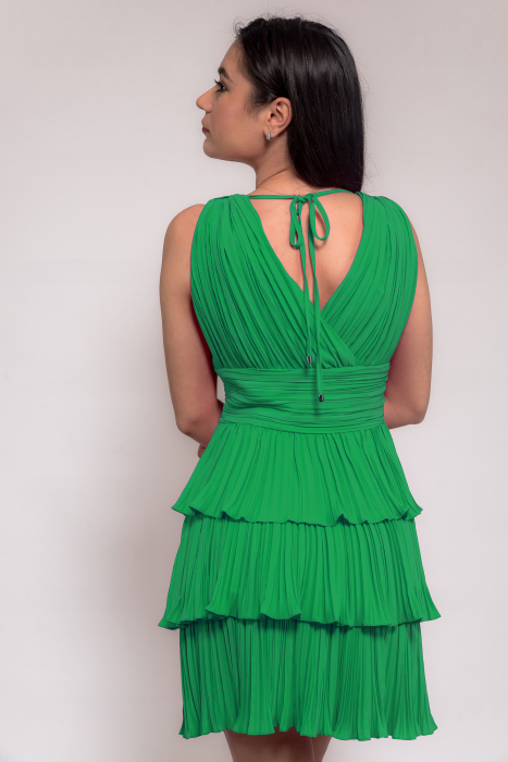 Rochie voal plisat verde [2]