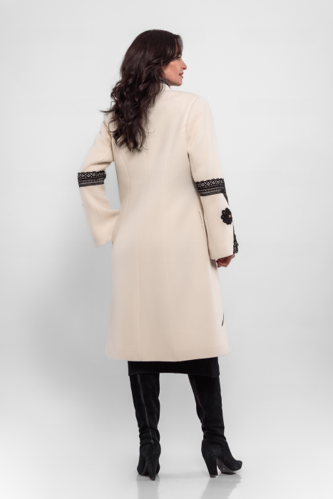 Palton Effect 100% lână cu aplicatii handmade [4]