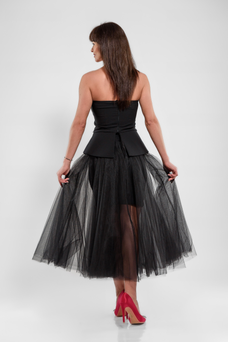 Rochie ocazie corset plus tulle_negru [3]