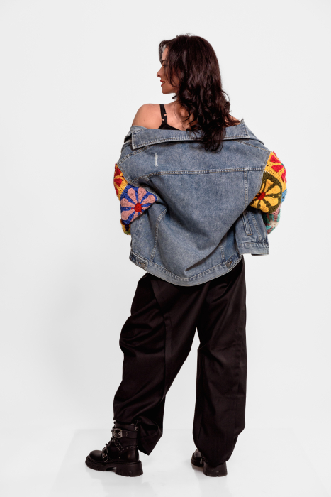 Pantalon balon, trendy, larg, pense in fat, buzunare laterale [2]