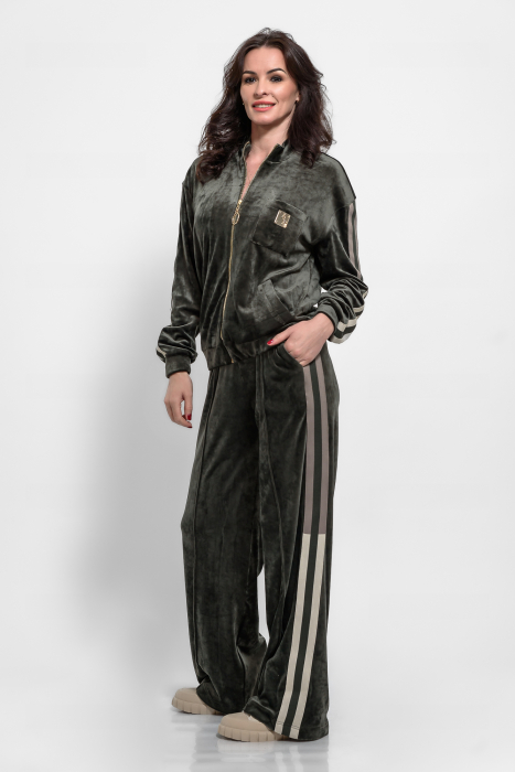 Compleu casual catifea oliv [4]