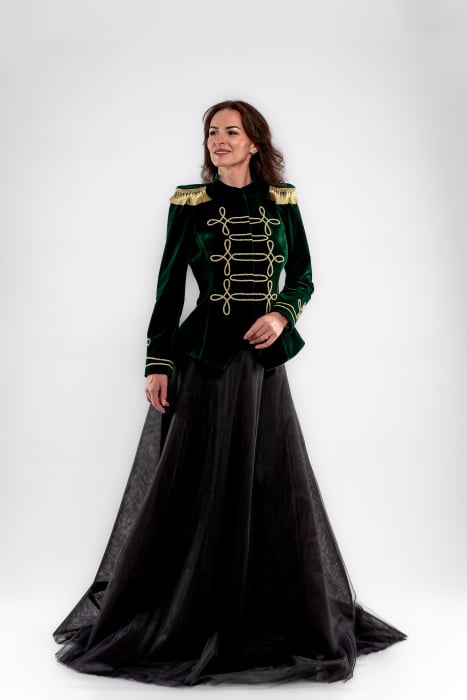 Fusta extra lunga din tulle  negru cu rijelina [3]