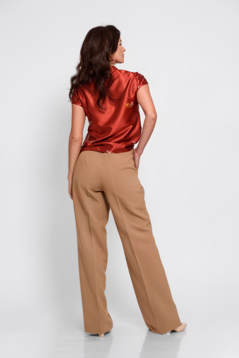 Pantalon Cristina Barros cu croiala larga, drepti [4]