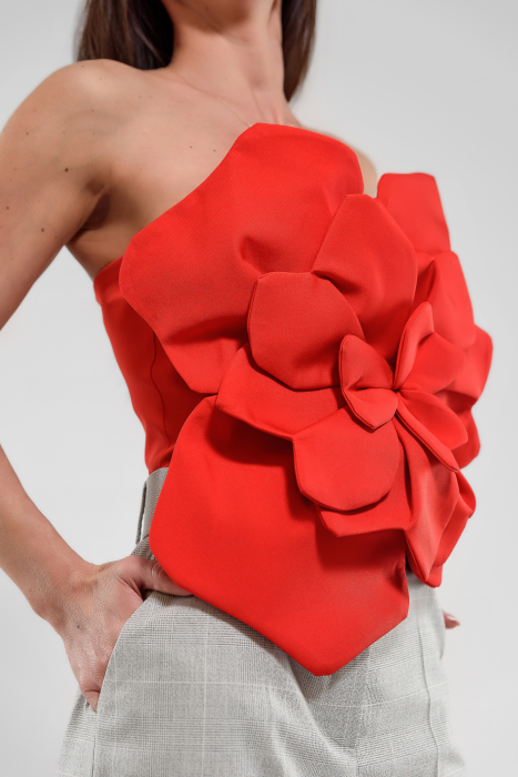 Top cu floare 3D_rosu [3]