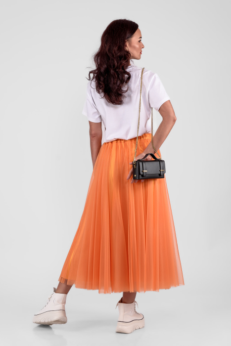 Fusta Effect  tulle portocaliu-eleganta fara efort in fiecare zi [2]