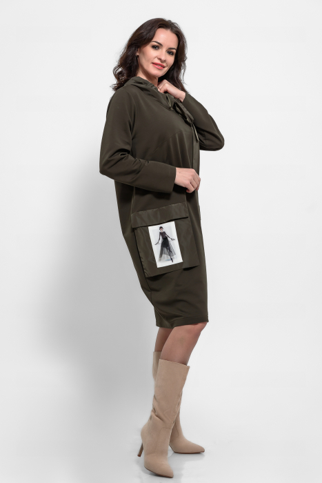 Rochie  oliv  marime mare cu aplicatie balerina [2]