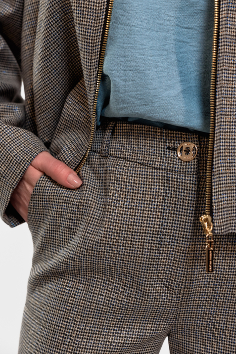 Jacheta Cristina Barros stofa pepit cu guler tunica asimetrica [4]