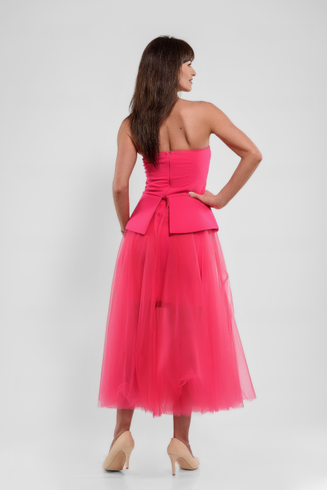 Rochie ocazie corset plus tulle_fucsia [3]