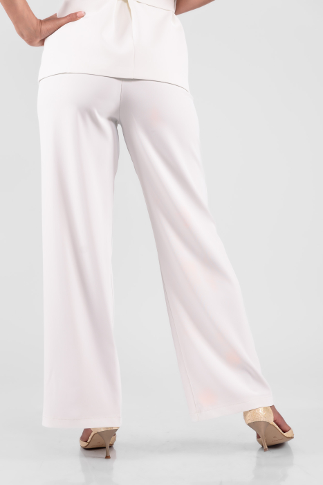 Compleu  ivory cu vesta si pantaloni largi [5]