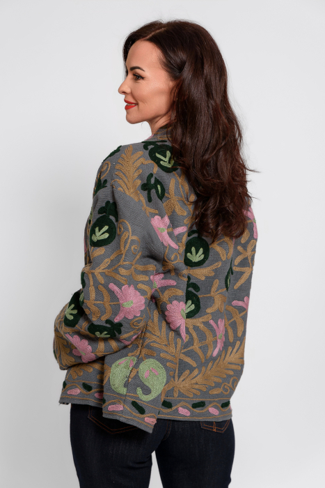 Jacheta bumbac 100% cu broderie decorativa [3]