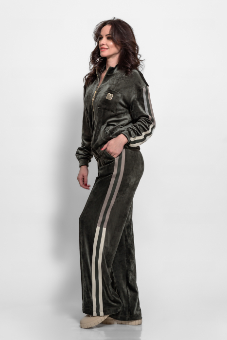 Compleu casual catifea oliv [2]