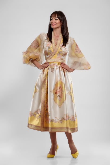 Rochie petrecuta "fairy tale" galbena [2]