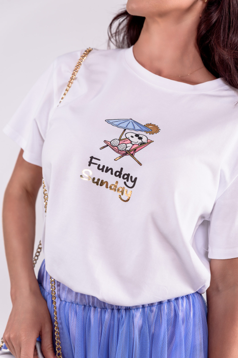 Tricou oversize bumbac 'sunday funday' [2]