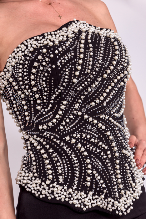 Rochie cu corset strasuri si perle [3]