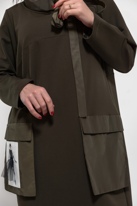 Rochie  oliv  marime mare cu aplicatie balerina [7]