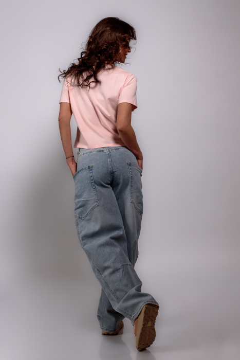 Blugi trendy cu buzunare  mari laterale [4]