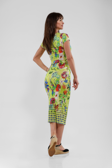 Rochie versatila de vara_print floral_fond verde [2]