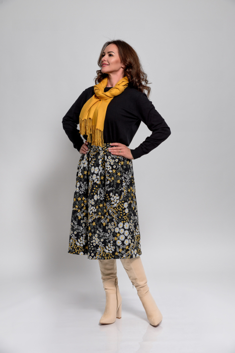 Fusta Effect jacquard imprimat margarete [2]