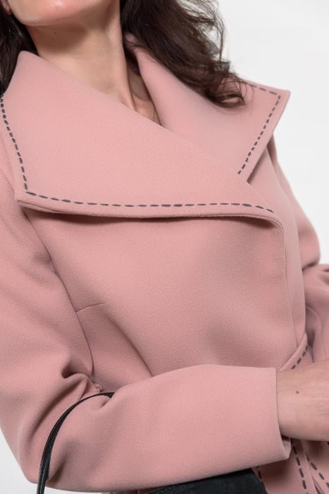 Compleu roz cu cordon si cusatura ornamentala [4]