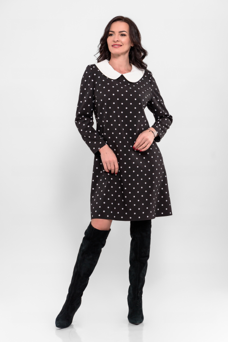 Rochie cu buline forma A cu guler detasabil [1]