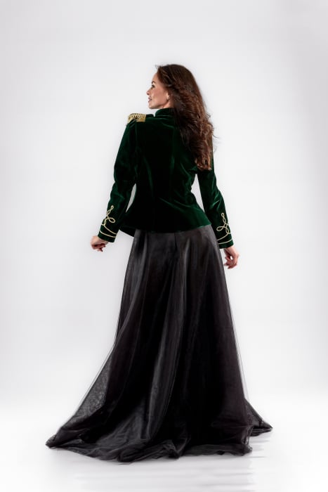 Fusta extra lunga din tulle  negru cu rijelina [4]