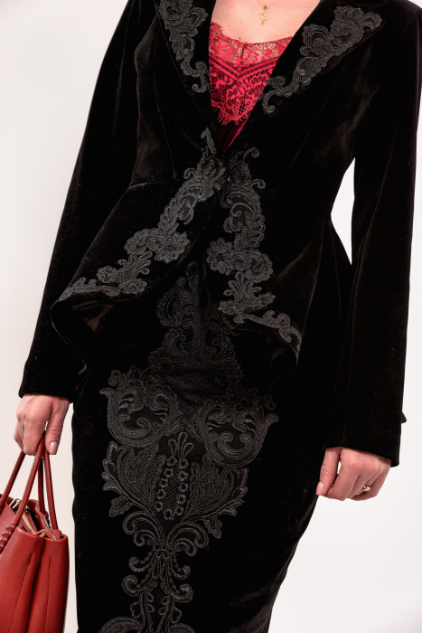 Sacou Effect catifea cu aplicatii brodate [3]