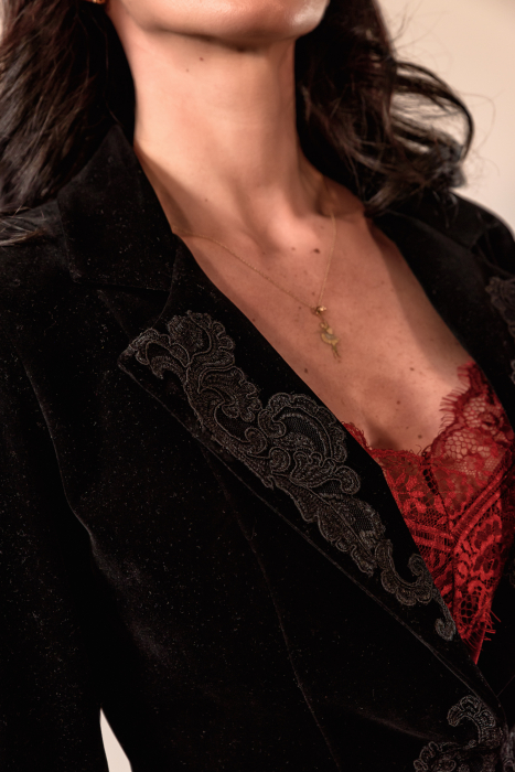 Sacou Effect catifea cu aplicatii brodate [5]