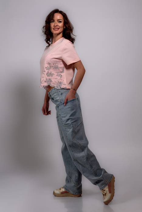 Blugi trendy cu buzunare  mari laterale [3]