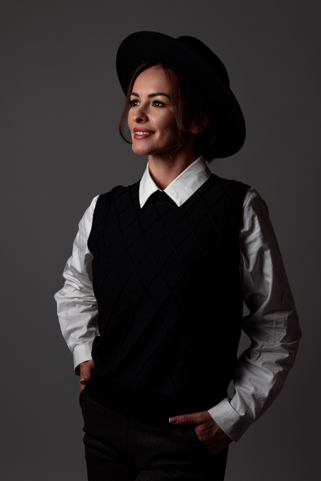 Camasa din poplin cu vesta tricotata [3]