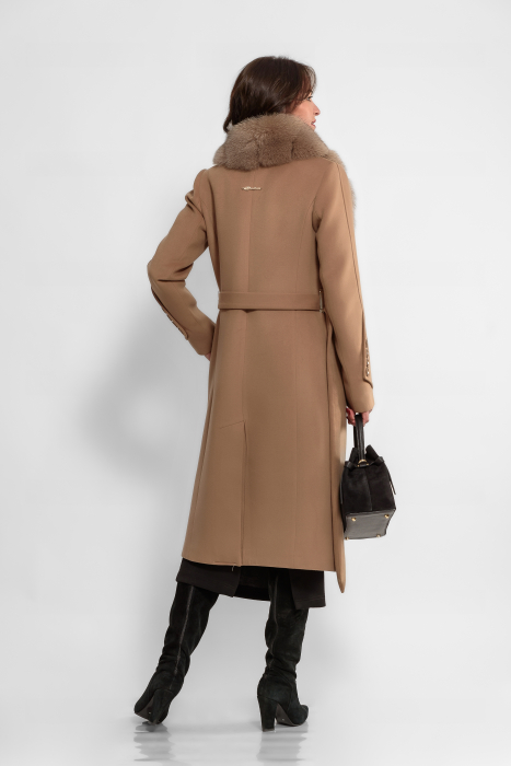 Palton bej lana cu guler detasabil din balnita [3]