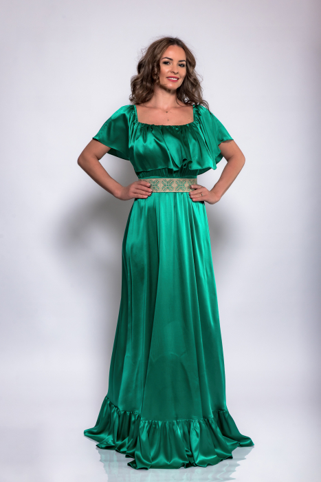 Rochie Lungă din Satin de Mătase Naturală [2]