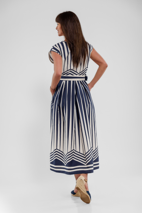Rochie cu dungi bleumarin, petrecuta piept [2]