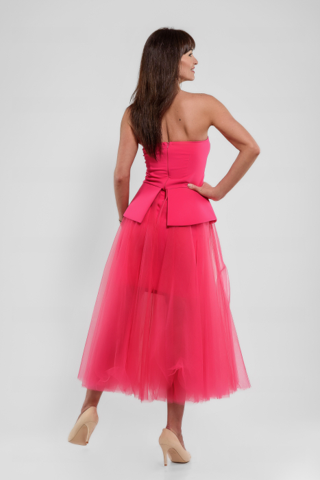 Rochie ocazie corset plus tulle_fucsia [2]