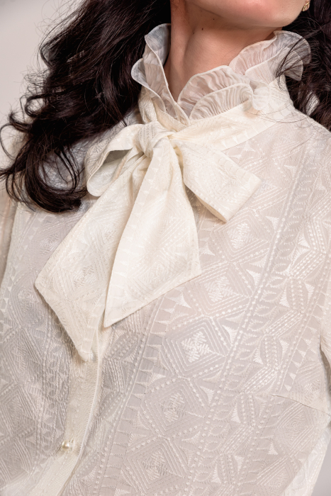 Camasa Effect ivory cu volane mari [2]