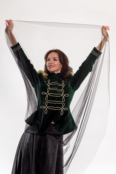 Fusta extra lunga din tulle  negru cu rijelina [5]