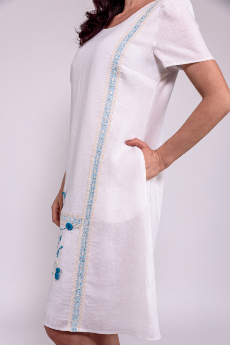 Rochie in alba maneca scurta [5]