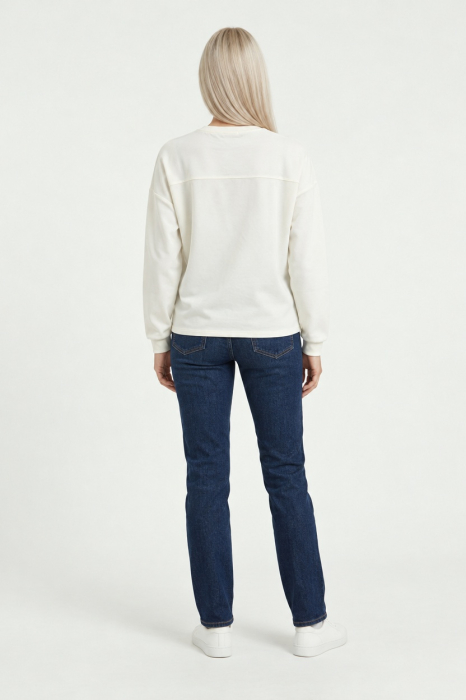 Bluza dama Ecru cu motiv floral in relief [3]