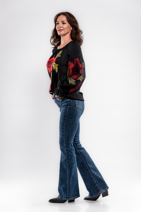 Bluza cu broderie si dantela de bumbac [3]