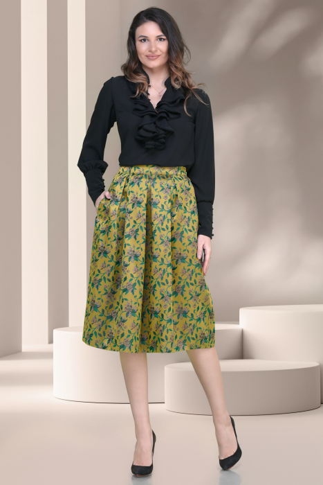 Bluza Effect eleganta voal negru cu volanase [3]