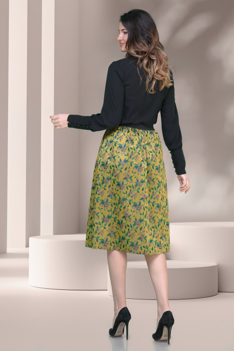 Bluza Effect eleganta voal negru cu volanase [4]