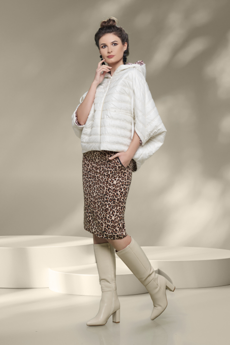 Jacheta Effect fas crem cu dublura animal print [3]