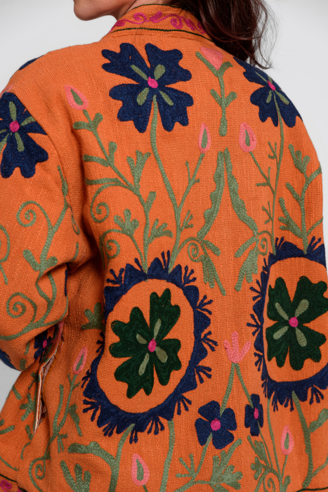Jacheta oversize bumbac 100% cu broderie model peruvian [4]
