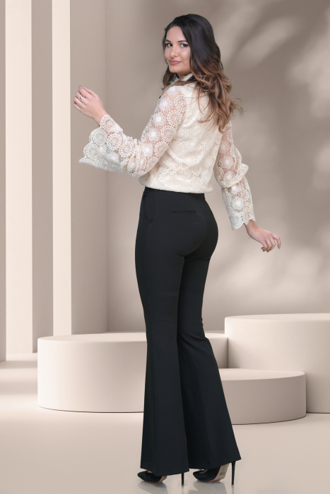 Pantaloni Effect negri evazati [3]