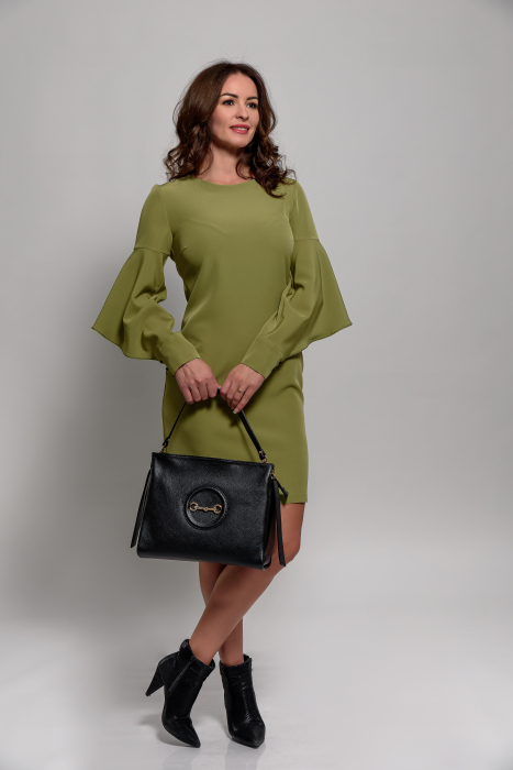 Rochie Effect cu maneci ample - verde lime [1]
