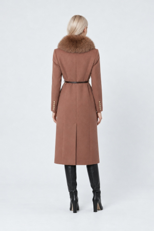 Palton Dama Luxury Camel cu Guler Detasabil [1]