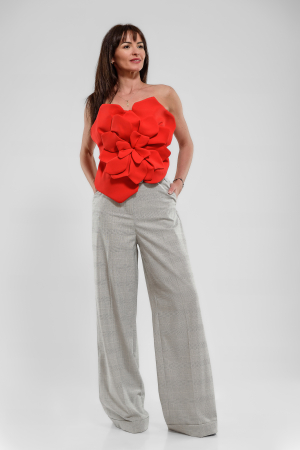 Tricouri/Topuri - Top cu floare 3D_rosu